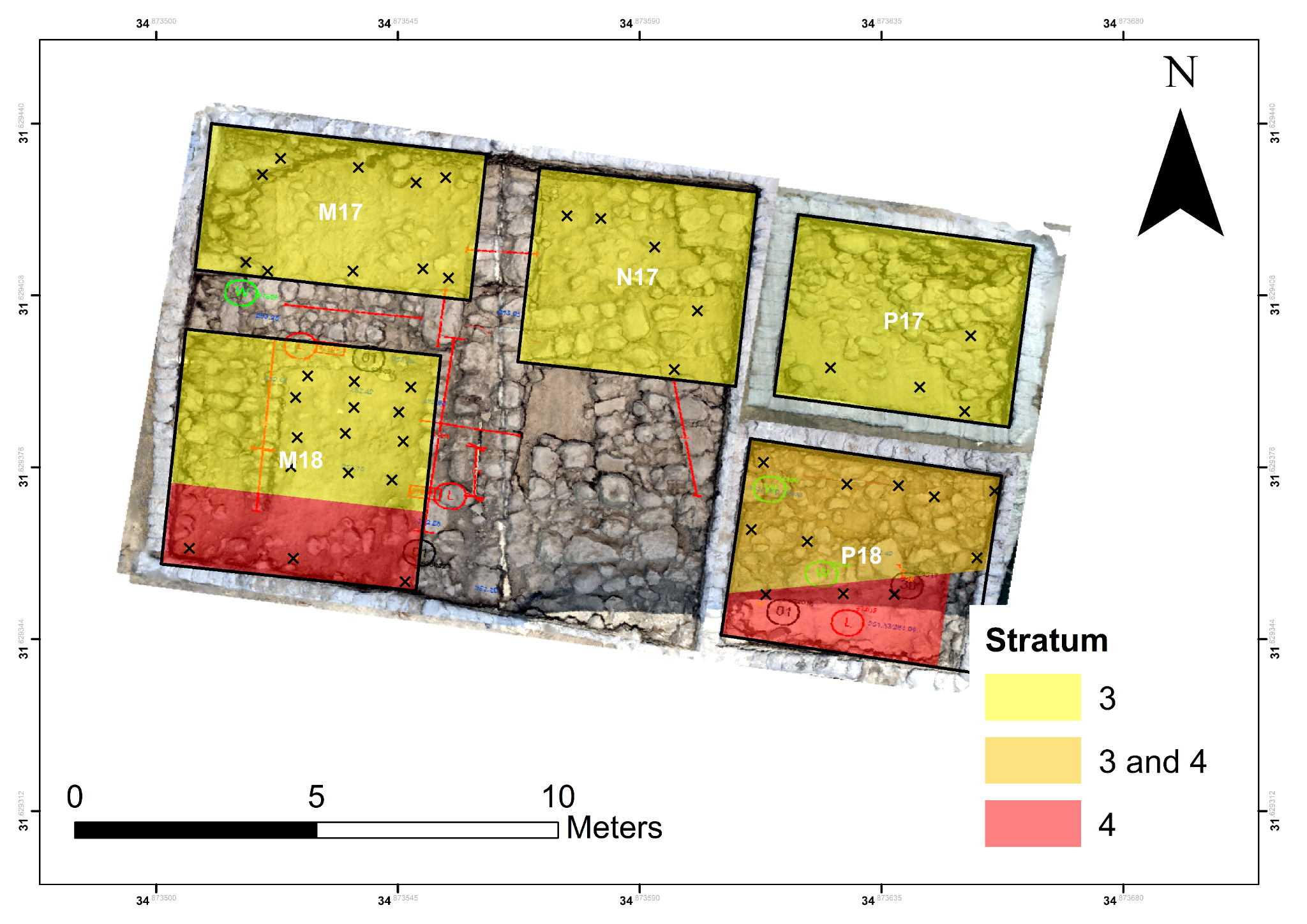 Area G stratigrafie