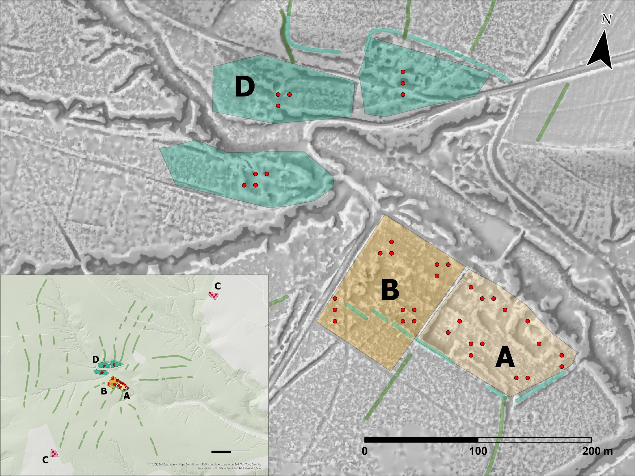 LiDAR mapa Třebokova