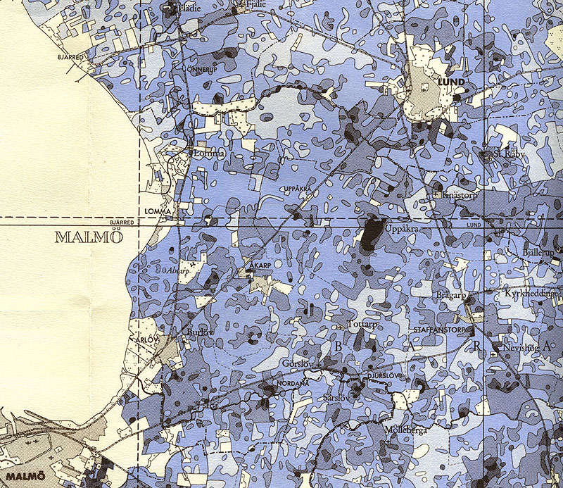 Olof Arrhenius phosphate map of Scania